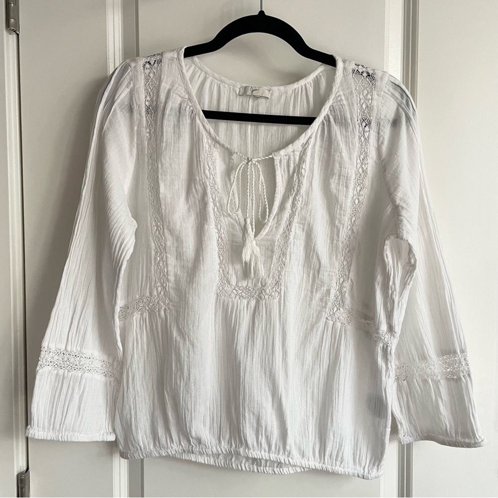 Joie Cotton Lace Peasant Blouse